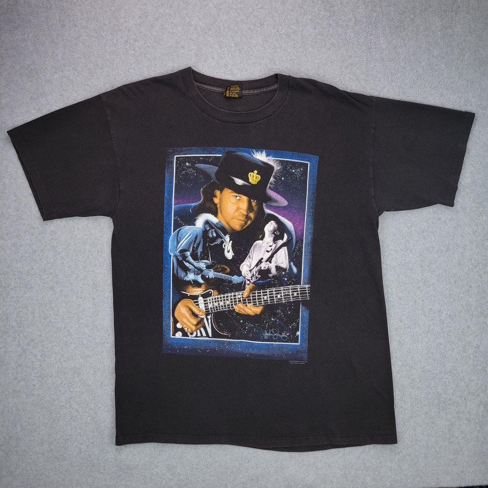 Brockum Stevie Ray Vaughan T-Shirt Mens XL Black 1991 Vintage Single Stitch SRV